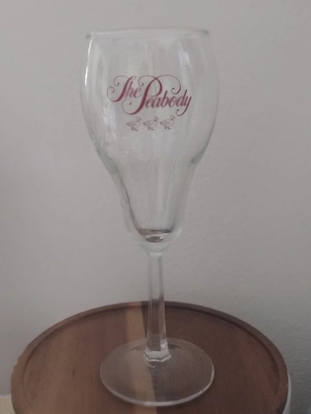 Peabody Hotel Ducks Logo Wine Champagne Glass  Vintage Collectible Souvenir